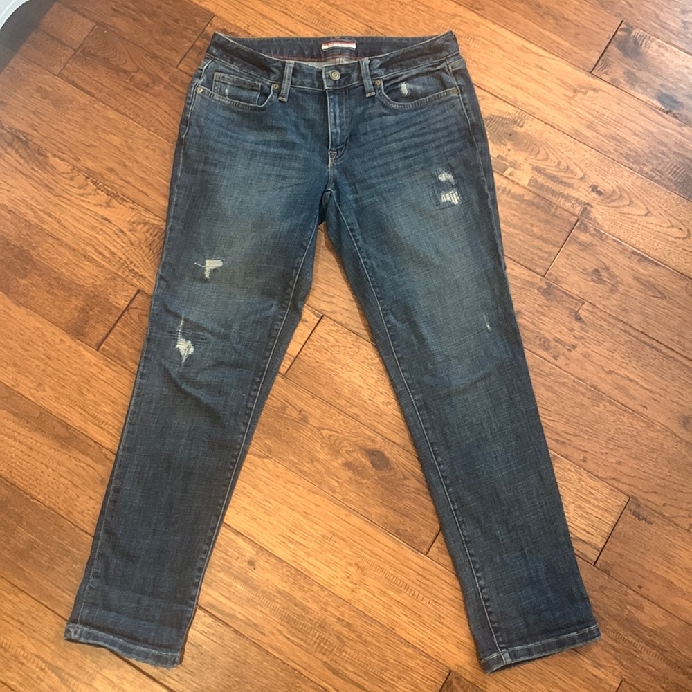 Tommy Hilfiger Dark Boyfriend Jeans w/ Small Rips